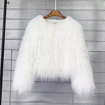 16 цветов женская шуба красочная пушистая розовая шуба из искусственного меха ягненка зимнее пальто из искусственного меха S светло-синий