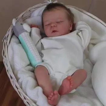 16-дюймовая милая кукла Darren Simulation Rebirth с закрытыми глазами, реалистичная кукла для новорожденных, мягкое тканевое тело с видимыми венами, кукла Bebe Reborn Toddler для детей cloth body