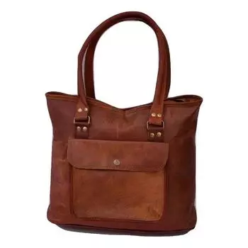 16-дюймовая женская винтажная сумка из натуральной кожи, дорожная сумка-тоут-хобо, сумка-мессенджер 12 x 17 in