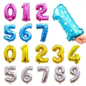 16-дюймовые цифровые фольгированные шары 0-9, 1 шт. Золотые, серебряные, синие, розовые цифровые фольгированные шары, товары для дня рождения, свадебные украшения 0 золотой
