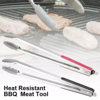 16-дюймовые длинные устойчивые кухонные щипцы для барбекю, тепловой зажим, салаты, гриль, мясо рыбы красный