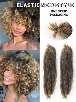 16-дюймовые Kinky Twist Marley плетение крючком синтетические предварительно разделенные пружинистые афро-твист волосы для косичек-бабочек 16inch