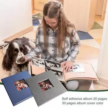 16-дюймовый/18-дюймовый самоклеящийся фотоальбом, семейный фотоальбом с 20 внутренними страницами, альбом для хранения фотографий для праздников, свадеб, путешествий для детей S темно-серого