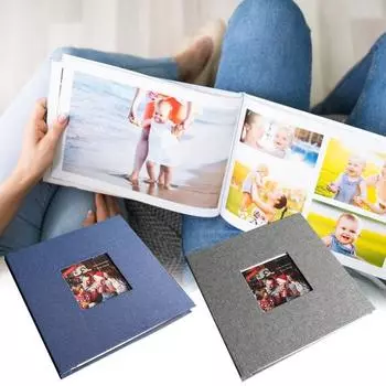 16-дюймовый/18-дюймовый самоклеящийся фотоальбом, семейный фотоальбом с 20 внутренними страницами S темно-серого