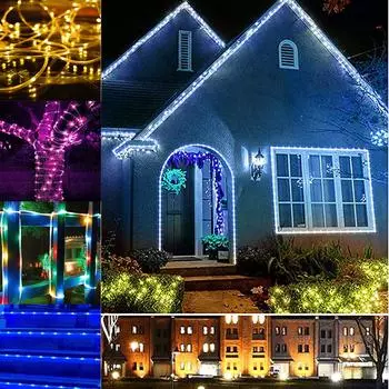 16 футов 50 светодиодов 8 режимов водонепроницаемые уличные светодиодные фонари из медной проволоки для садового декора лампы Свадебная вечеринка дерево Рождество Хэллоуин праздничное украшение освещение One Size разноцветный