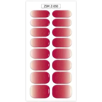 16 гелевых наклеек для ногтей, однотонные, для запекания, полуотверждаемые, для фототерапии, мягкие гелевые наклейки для ногтей, запекание, лампа для затвердевания Z-050