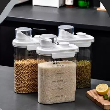 16 л/28 л Большая емкость Прозрачный ящик для хранения продуктов Консервация Кухня Разное Зерновое ведро Холодильник Хранение Герметичный