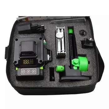 16-линейный 4D-зеленый измеритель уровня света: Высокоточный наземный и настенный монтаж для использования внутри и снаружи помещений 1 battery with 1 charger