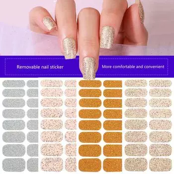 16 листов блестящих оберток для ногтей для женщин, полоски лака для ногтей, самоклеящиеся наклейки для лака для ногтей, наклейки для маникюра на ногти ZE0426