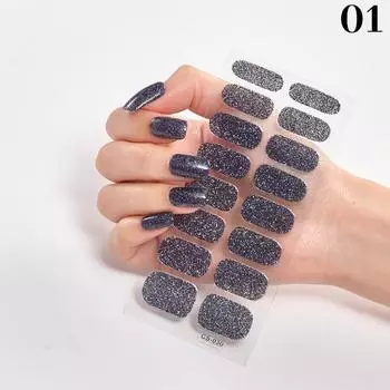 16 маленьких наклеек для ногтей, осенние и зимние однотонные наклейки для ногтей, простые водонепроницаемые наклейки для ногтей, полноцветные наклейки для дизайна ногтей 01