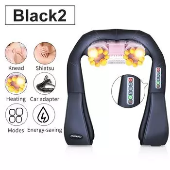 16 Massage Heads Heating Neck Shoulder Kneading Massager Cervical Health Care Back Waist Relaxation Massage Shawl