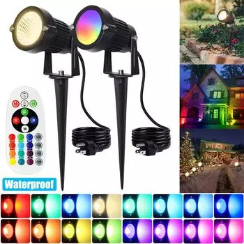 16 меняющих цвет прожекторов, настенный светильник, точечный светильник, уличный сад, двор, лужайка 1 Pack (US Plug) теплый белый