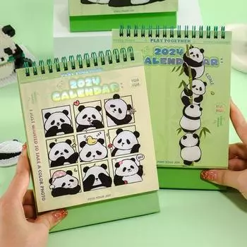 16-месячный настольный календарь на плотной бумаге с изображением панды, креативный ежемесячный планировщик, настольный 02