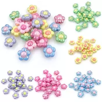 16 мм 10 шт. DIY браслет ожерелье ювелирные изделия модные аксессуары два цвета ослепительный цветок акриловые бусины из бисера с УФ-покрытием материал ручной работы 10pcs about 16mm жёлтый