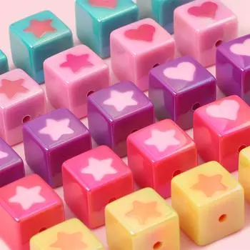 16 мм 5 шт. акриловые волшебные бусины в форме куба для изготовления ювелирных изделий своими руками, креативное украшение 16mm 5pcs фуксия