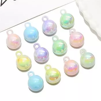 16 мм акриловые ослепительные цветные кулонные круглые бусины для изготовления ювелирных изделий своими руками, очаровательные украшения 5pcs