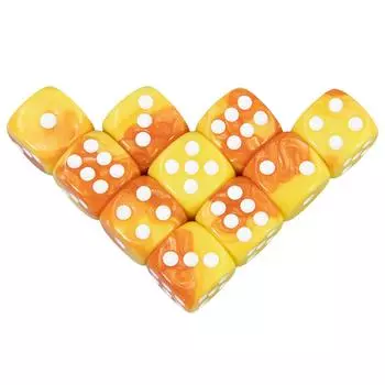 16 мм закругленные угловые игральные кости 10 шт. игральные кости для смешивания цветов для настольной игры Math Teching orange yellow
