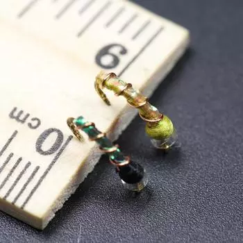 #16 Мошка-нимфа, муха, Меркурий, зебра, мошка, черная/желтая нахлыстовая наживка для рыбалки, хирономиды #16 жёлтый