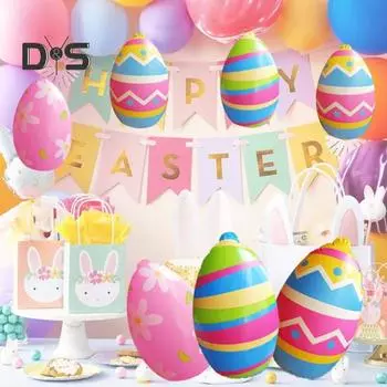 16 надувные пасхальные яйца украшения большие красочные ПВХ яйца украшения для двора газон сад весенняя вечеринка в помещении и на открытом воздухе декор