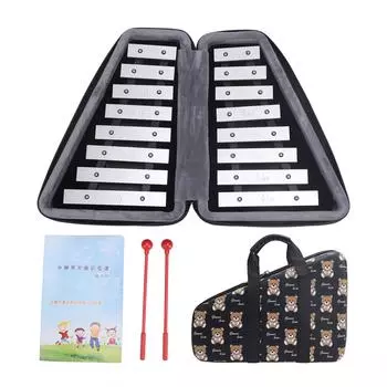 16 нот ксилофон с 2 молоточками деревянный корпус металлические клавиши глокеншпиль ксилофон дети образовательная музыка