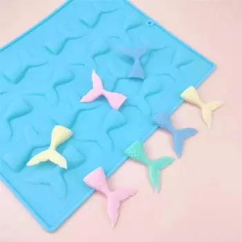 16 отверстий в форме хвоста русалки, силиконовые формы для помадки, печенье в форме рыбьего хвоста, инструменты для приготовления шоколада, подарки ручной работы, украшение торта на день рождения