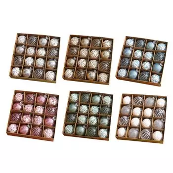 16 Pieces Christmas Ball Ornaments 6 cm for New Year Wreath Garland Window серебряный