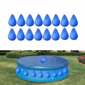 16 Pieces Pool Cover Weights Heavy Duty PVC Material with Hooks Practical, Swimming
