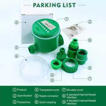 16 Programs Setting Timer Irrigation Controller LCD Display Automatic Flower Plant Watering Device Garden Solenoid Controller зелёный