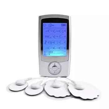 16 режимов, двойной выход, медицинский массажер для тела, электрический массажер AU серебряный