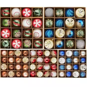 16 Рождественских Шаров, Рождественские Украшения, Ротанг, Маленькие Шарики, Подвески One Size