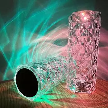 16 сенсорных цветов, светодиодные лампы Rose Dia Mond, USB-регулировка яркости, сенсорное управление, хрустальная настольная лампа для дома 3 Colors