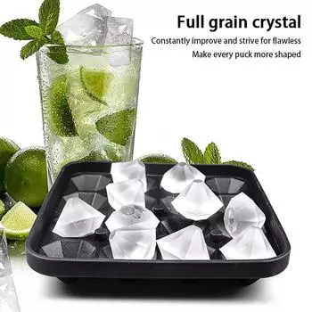 16 сеток Алмазный лоток для льда, коробка для пищевых продуктов, силиконовые блоки для льда, машина для изготовления форм, инструменты для виски, винного бара, кухонные гаджеты розовый