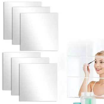 16 шт. 15*15 см квадратная настенная наклейка самоклеящаяся безрамная настенная зеркальная плитка 15*15*16