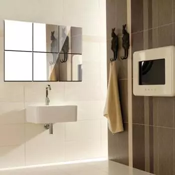 16 шт. 15*15 см квадратная настенная наклейка самоклеящаяся безрамная настенная зеркальная плитка 15*15*16