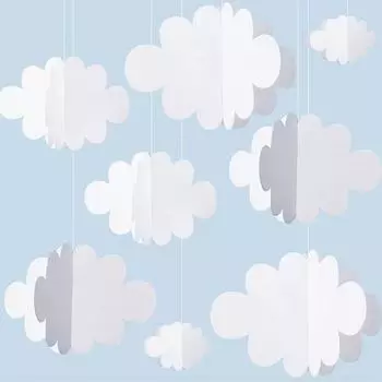 16 шт. 3D облака украшения белые подвесные облака для потолка облачные украшения для вечеринки облачные украшения подвесное украшение для потолка
