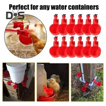 16 шт. Автоматическая пластиковая система поения куриц, поилка для курицы, чашка для поения птицы, для курицы, утки, гуся, индейки 16pcs красный