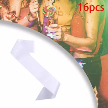 16 шт. Белый пояс простой этикет плечевой ремень украшения для вечеринки чистый атлас для фестиваля