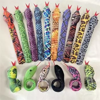 16 шт., браслеты со змеиными пощечинами, забавный дизайн для вечеринки в виде рептилий, мягкая кожа для игрушек-змей, детские аксессуары A
