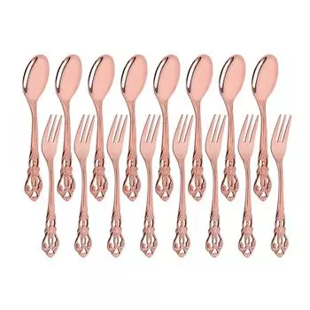 16 шт., чайная ложка из нержавеющей стали и набор вилок для фруктов, послеобеденный чай, маленькая десертная ложка, вилка, кухонная посуда, посуда в западном стиле серебряный