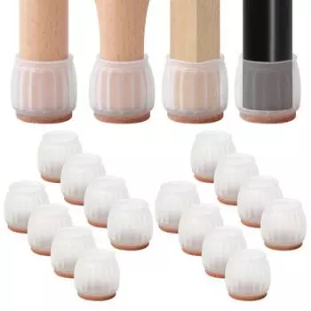 16 шт. чехлы для ножек стульев с войлочными накладками, колпачки для ножек мебели TPE, круглые, квадратные, противоскользящие, коврики для ножек стола, защитные носки