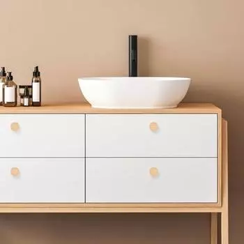 16 шт., деревянная ручка для мебели, винтовое крепление из натурального дерева, элегантная круглая ручка с одним отверстием, сменные аксессуары для ящика шкафа