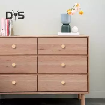 16 шт., деревянная ручка для мебели, винтовое крепление из натурального дерева, элегантная круглая ручка с одним отверстием, сменные аксессуары для ящика шкафа 16pcs