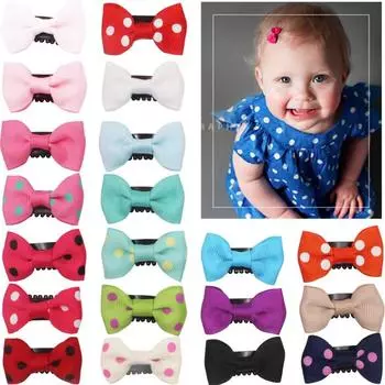 16 шт. Детские заколки для волос для девочек, однотонные заколки-автоматы для детей, детские банты для волос, сшитые вручную гребни для волос для детей, аксессуары для волос