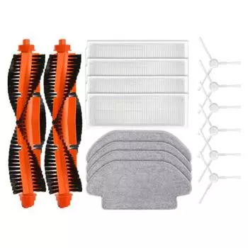 16 шт. для Xiaomi Robot Vacuum S10 Xiaomi Robot Vacuum S12 B106GL запасные части основная боковая щетка фильтр Hepa ткань для швабры CHINA