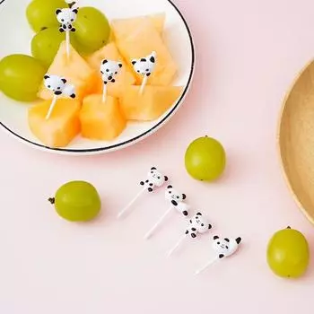16 шт. фруктовая вилка, легко чистящаяся, милая форма панды, еда, десертные палочки, пищевые палочки для бенто для детей Panda