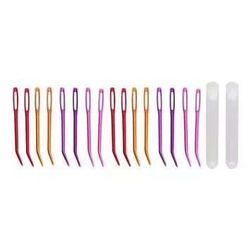 16 шт. гобеленовых игл с большим ушком и изогнутым кончиком, с ящиками для хранения для шитья гобеленов