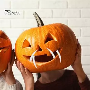 16 шт. Хэллоуин тыквенные зубы жуткие тыквенные зубы вставка Джек О фонарь украшение для Хэллоуина украшение для домашней вечеринки школьные занятия по рукоделию белый