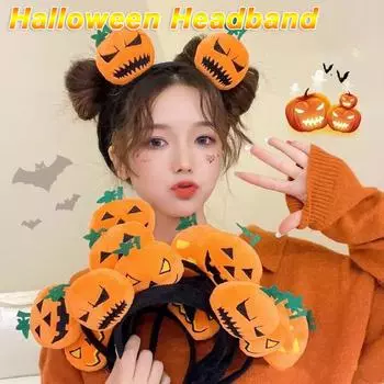 16 шт. Хэллоуин жуткие тыквы резинки для волос необычные милые повязки на голову для женщин 2025 Хэллоуин вечеринка шпилька украшение головной убор