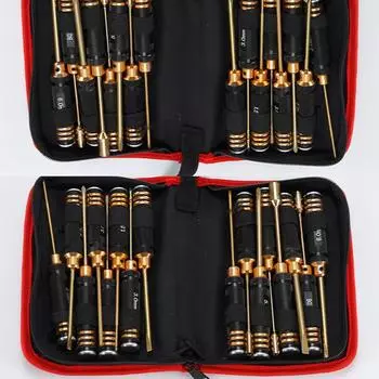 16 шт. Инструменты для моделирования авиации, шестигранная двухцветная ручка из алюминиевого сплава, внутренняя шестигранная отвертка, фигурная розетка