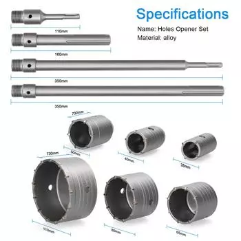 16 шт. Электрический молоток сверла для отверстий в стенах карбидные сверла для отверстий в кирпичной стене воздушные сверла серебряный